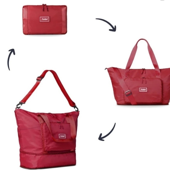 The Foldie Expandable Bag Red Used 1 Time Excellent Condition Burgundy Hue